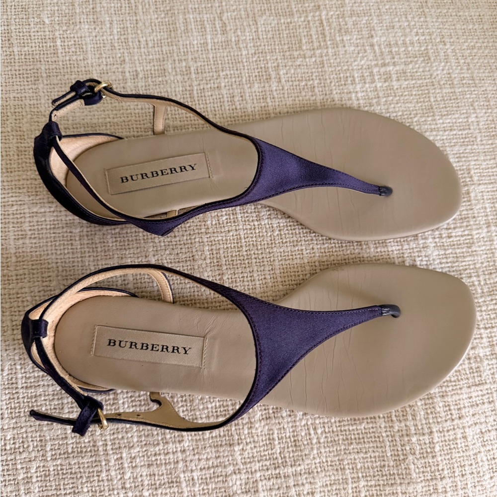 Burberry purple T-Strap Leather Sandals for Women